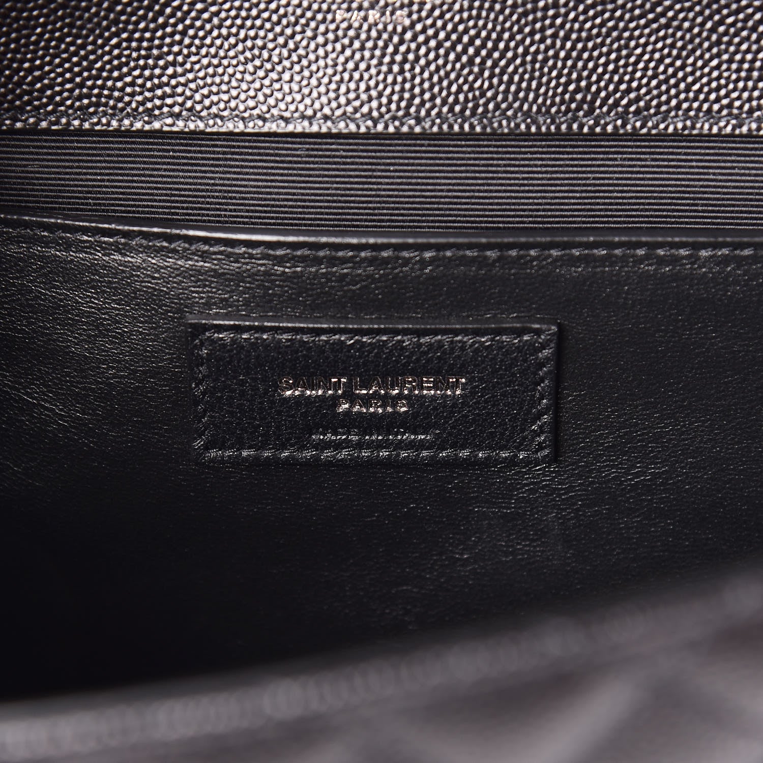 Saint Laurent Grain De Poudre Textured Mixed Matelasse Triquilt Medium Monogram Satchel Black 6 of 11
