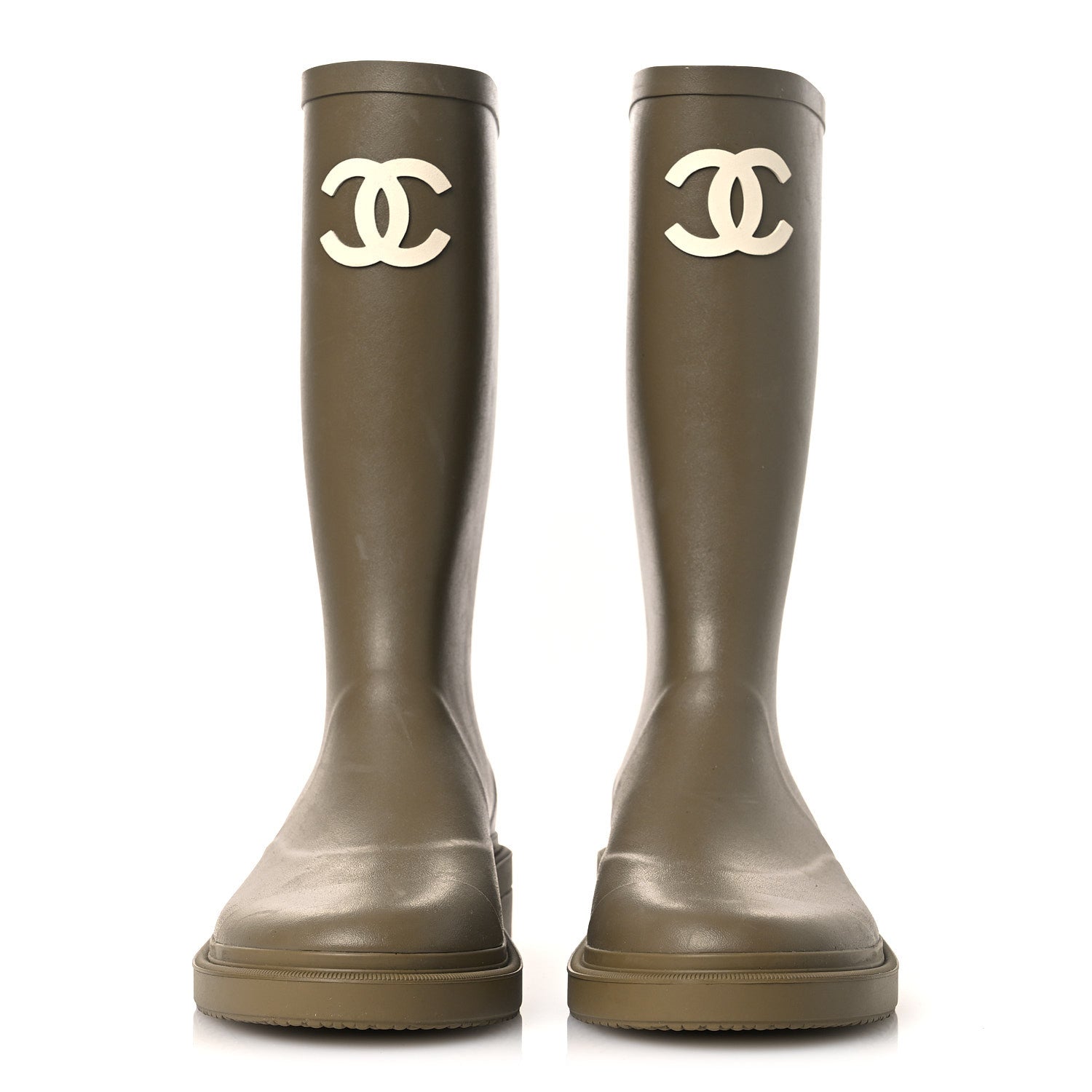 Chanel Caoutchouk CC High Boots 39 Dark Beige 3 of 14