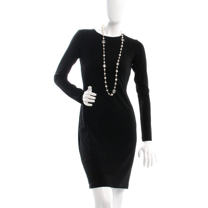 Chanel Crystal Pearl CC Long Necklace Silver 2 of 5
