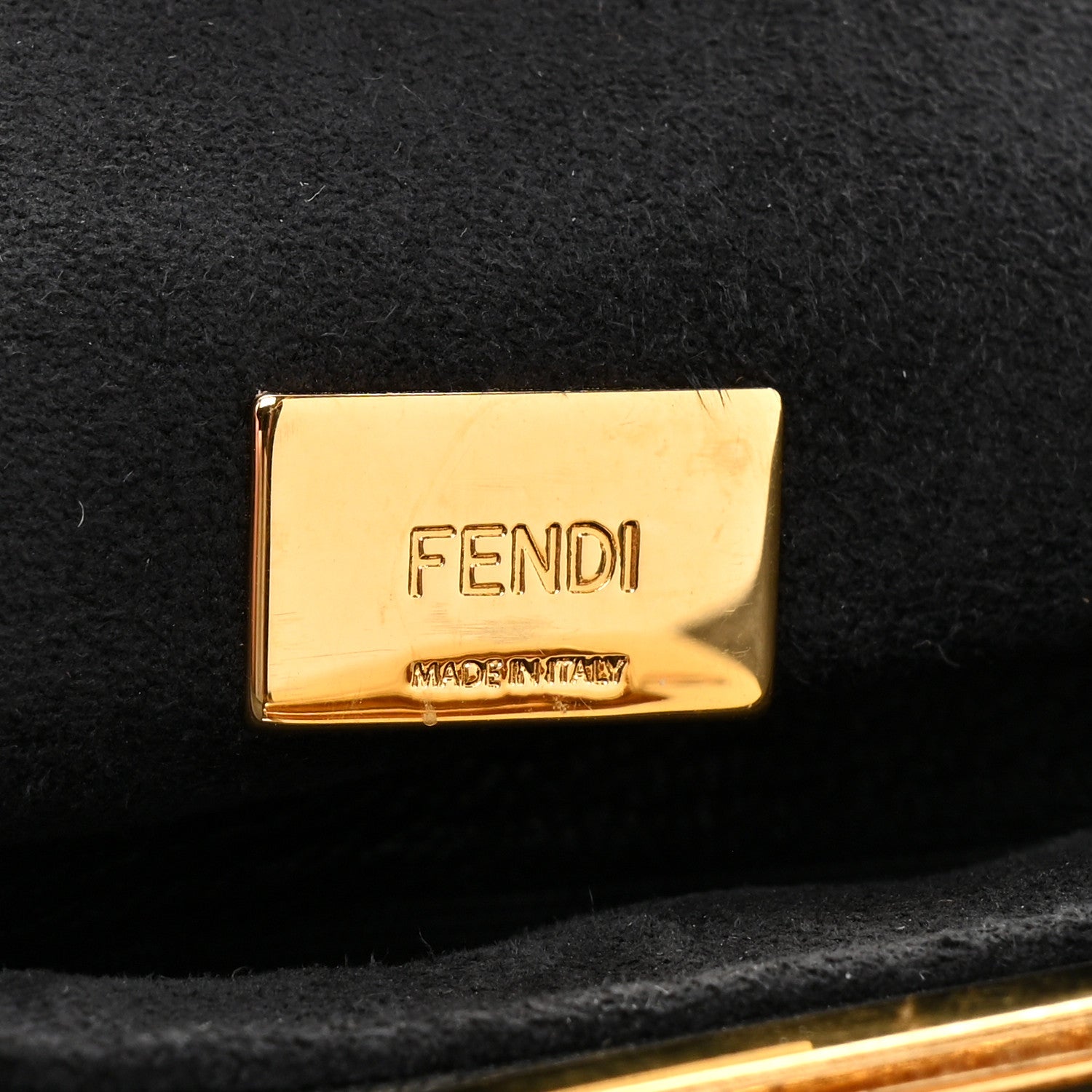 Fendi Shearling Shiny Nappa Micro Peekaboo Iconic Satchel Black 7 of 9