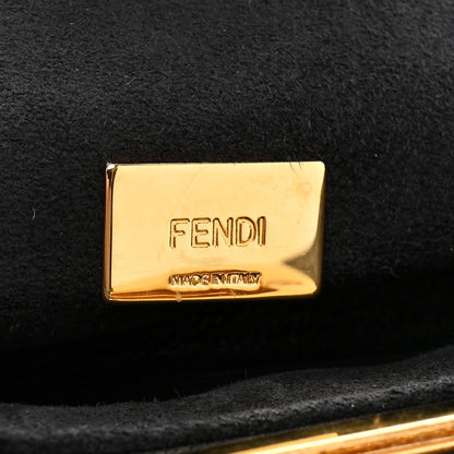 Fendi Shearling Shiny Nappa Micro Peekaboo Iconic Satchel Black 7 of 9