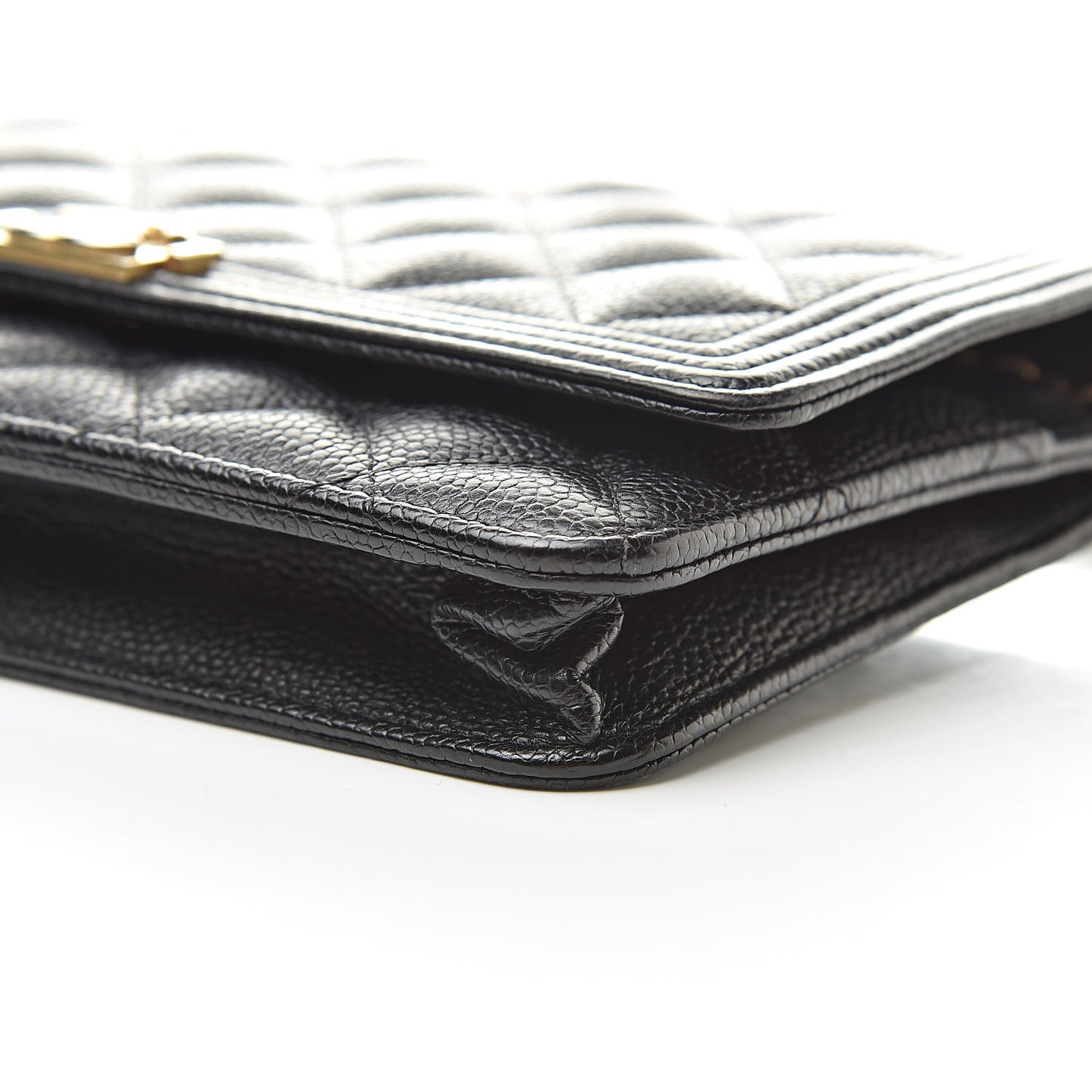 Caviar Quilted Boy Wallet On Chain WOC Black