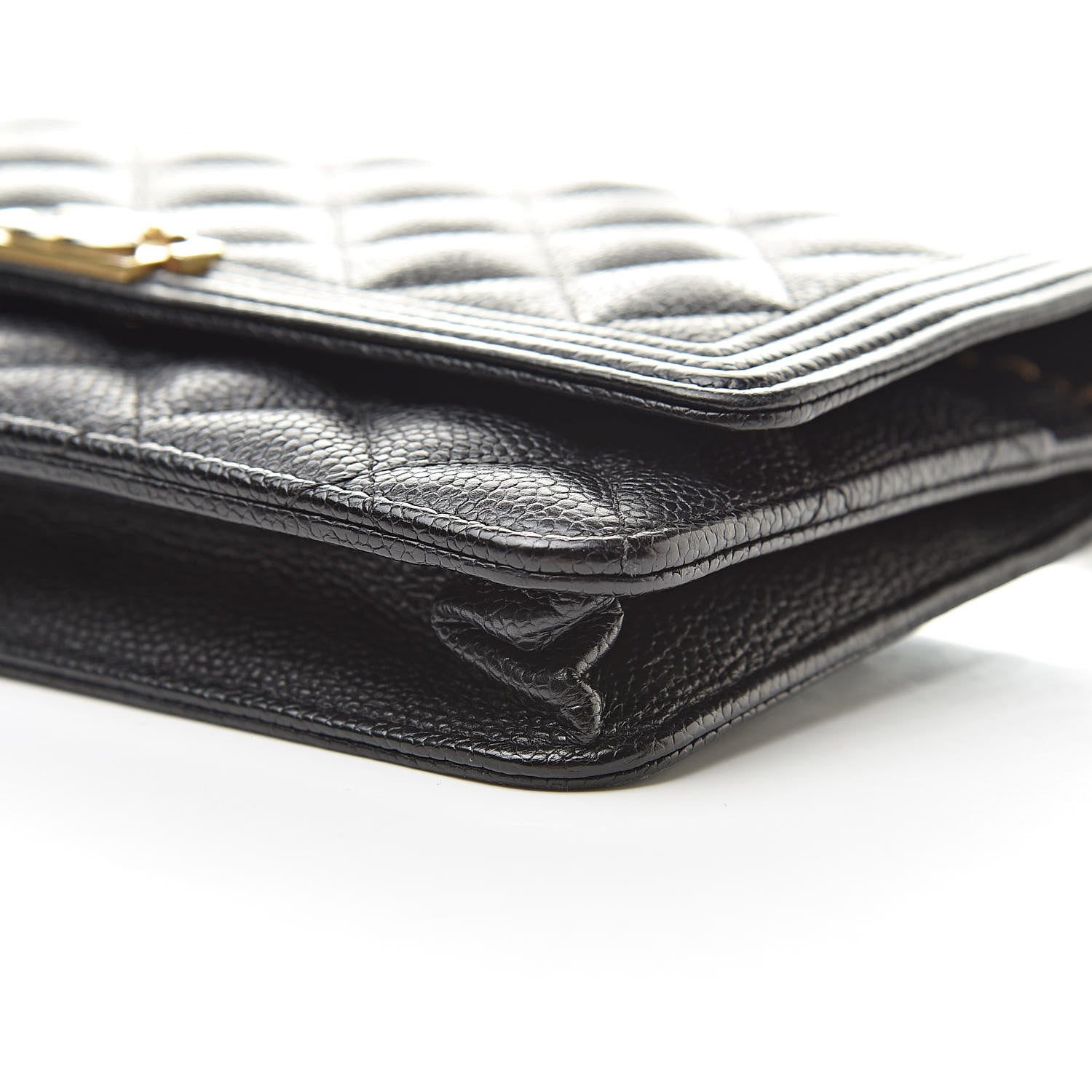 Chanel Caviar Quilted Boy Wallet On Chain WOC Black 11 of 12