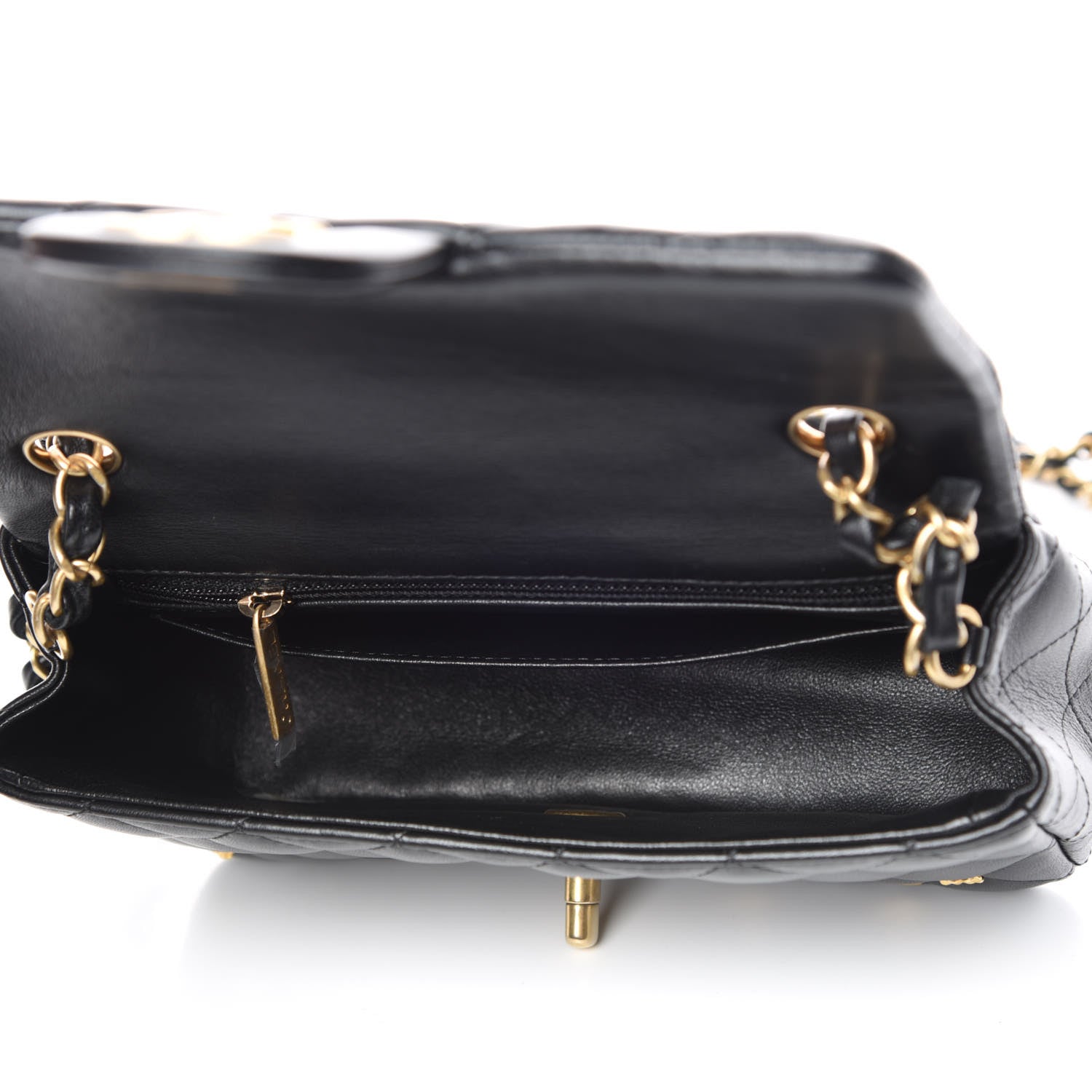 Chanel Lambskin Quilted Studded Mini Rectangular Flap Black 7 of 10