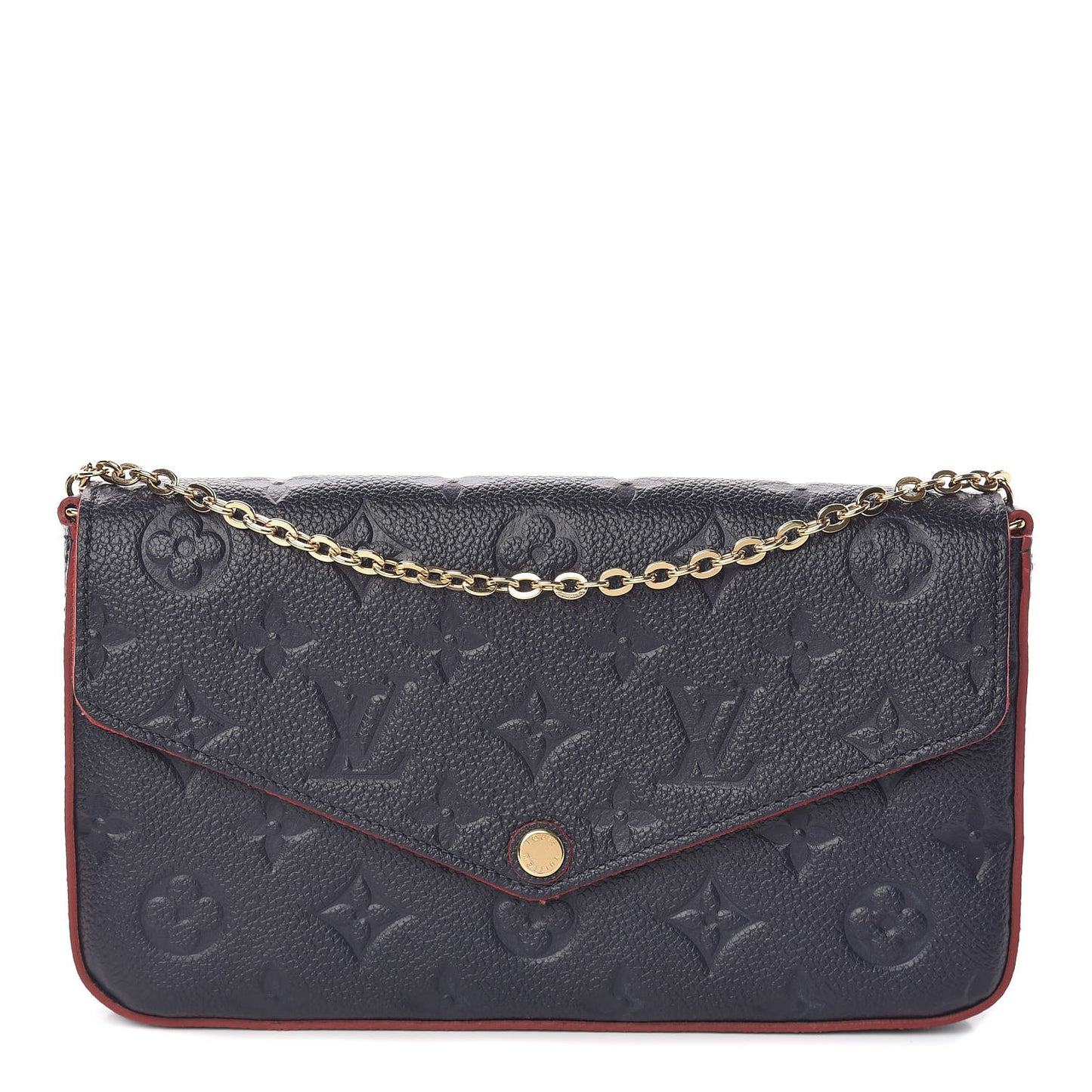 Empreinte Pochette Felicie Chain Wallet Marine Rouge