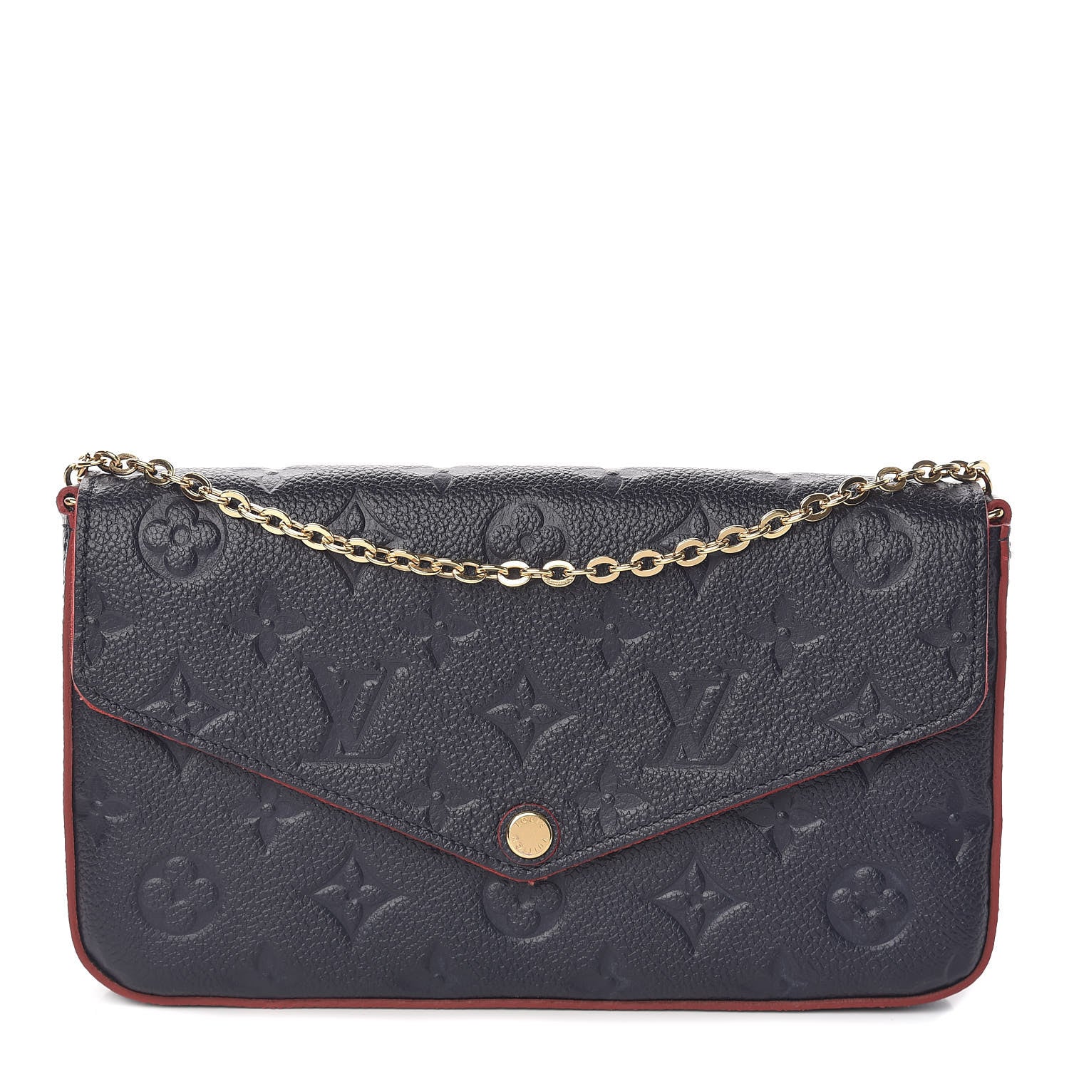 Louis Vuitton Empreinte Pochette Felicie Chain Wallet Marine Rouge 1 of 12