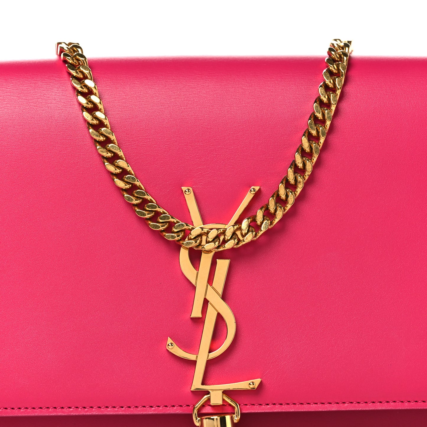 Smooth Calfskin Medium Classic Monogram Kate Tassel Satchel Fuchsia