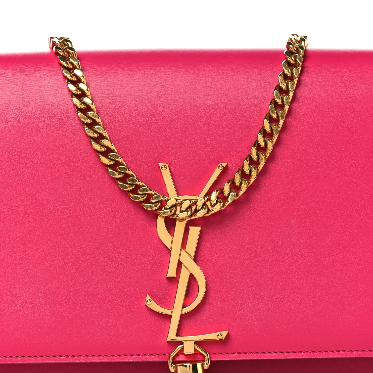 Saint Laurent Smooth Calfskin Medium Classic Monogram Kate Tassel Satchel Fuchsia 7 of 10