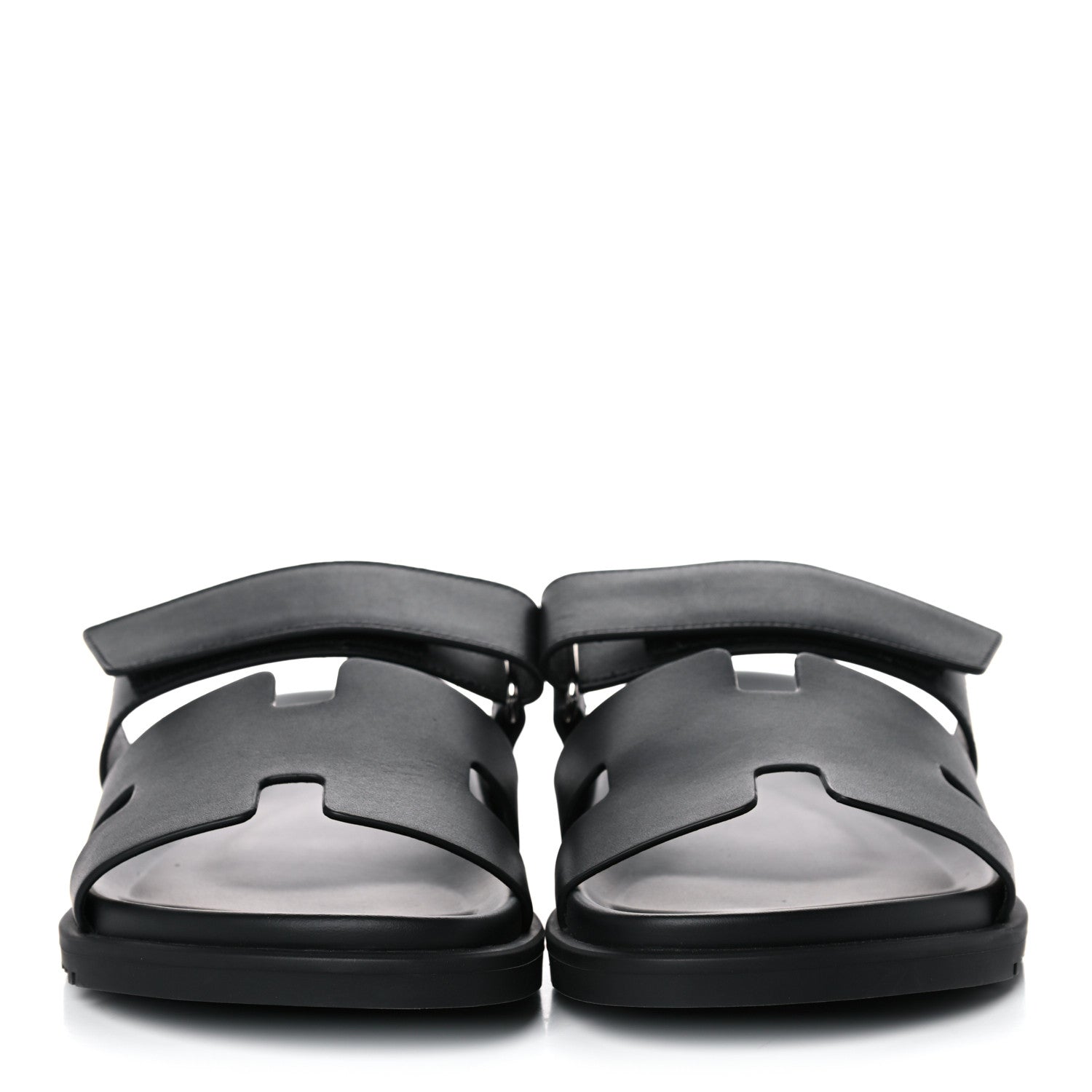 Hermes Calfskin Womens Chypre Sandals 41.5 Black 2 of 11