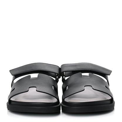 Hermes Calfskin Womens Chypre Sandals 41.5 Black 2 of 11