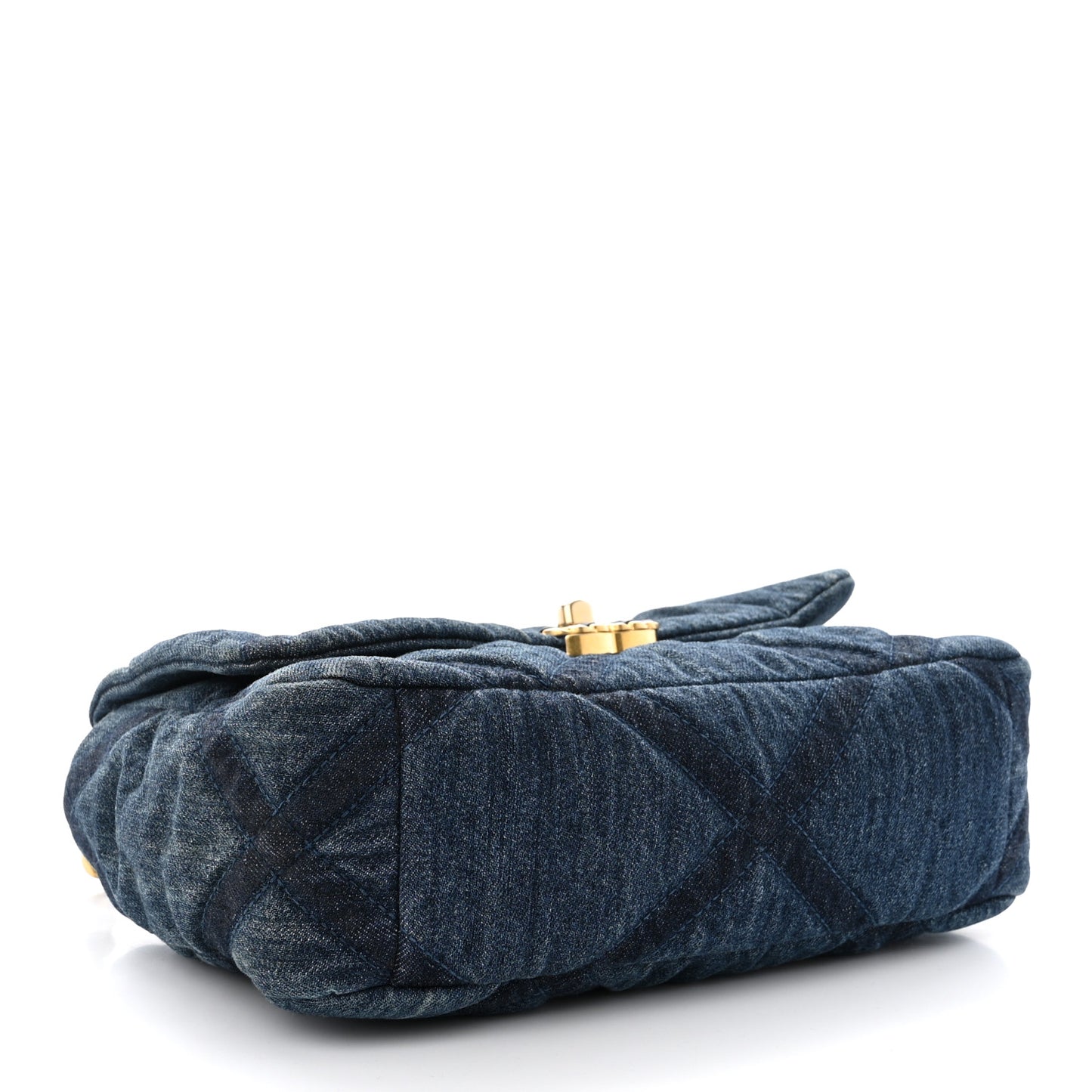 Denim Quilted Medium Chanel 19 Flap Blue
