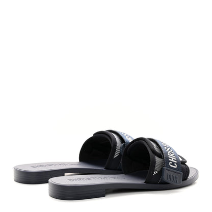 Christian Dior Technical Stretch Fabric Camouflage Dio(r)evolution Slide Sandals 35 Deep Blue 4 of 10