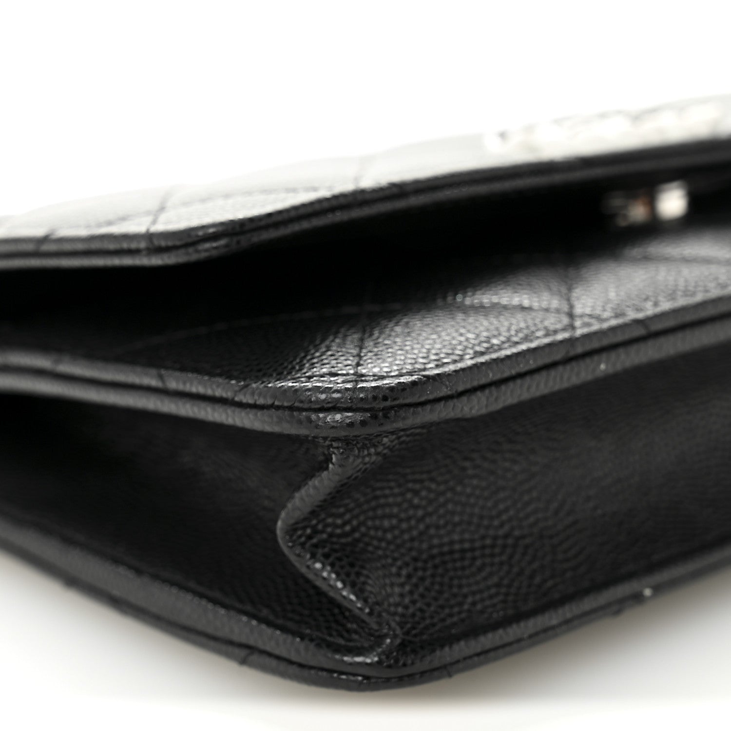 Chanel Caviar Quilted Crystal CC Wallet On Chain WOC Black 10 of 11