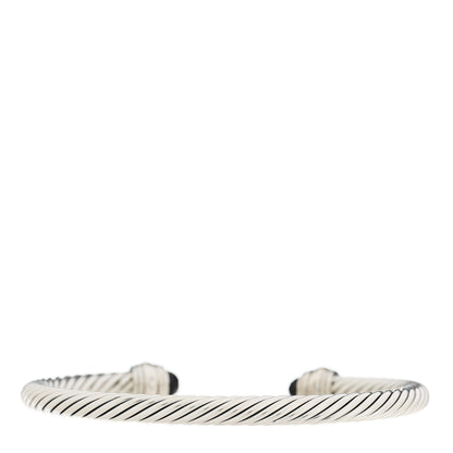 David Yurman Sterling Silver 14K Yellow Gold Black Onyx 5mm Cable Classics Bracelet 2 of 4