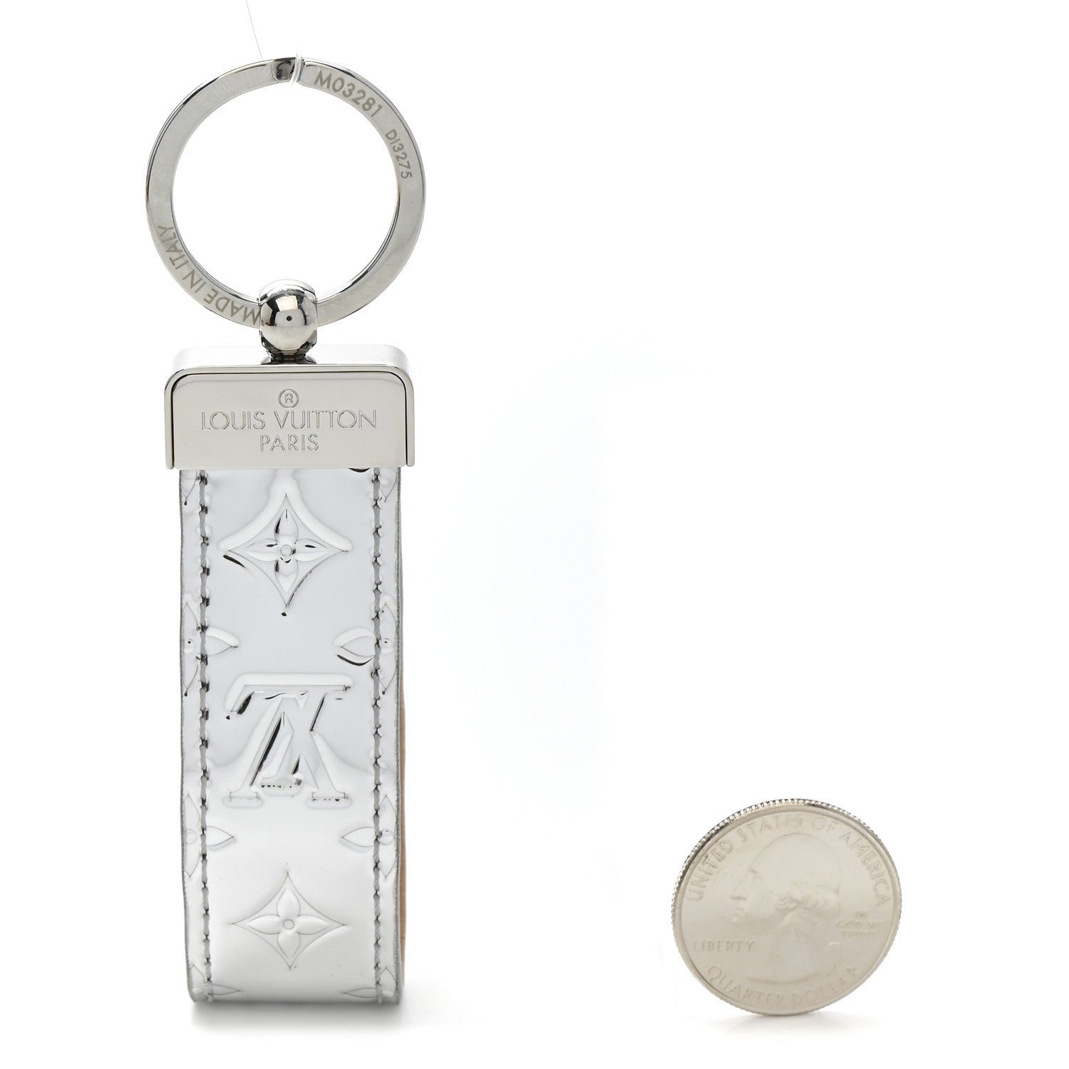 Louis Vuitton Monogram Mirror Dragonne Bag Charm Key Holder Silver 2 of 5