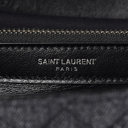 Saint Laurent Denim Mixed Matelasse Triquilt Large Monogram Envelope Satchel Black 7 of 10