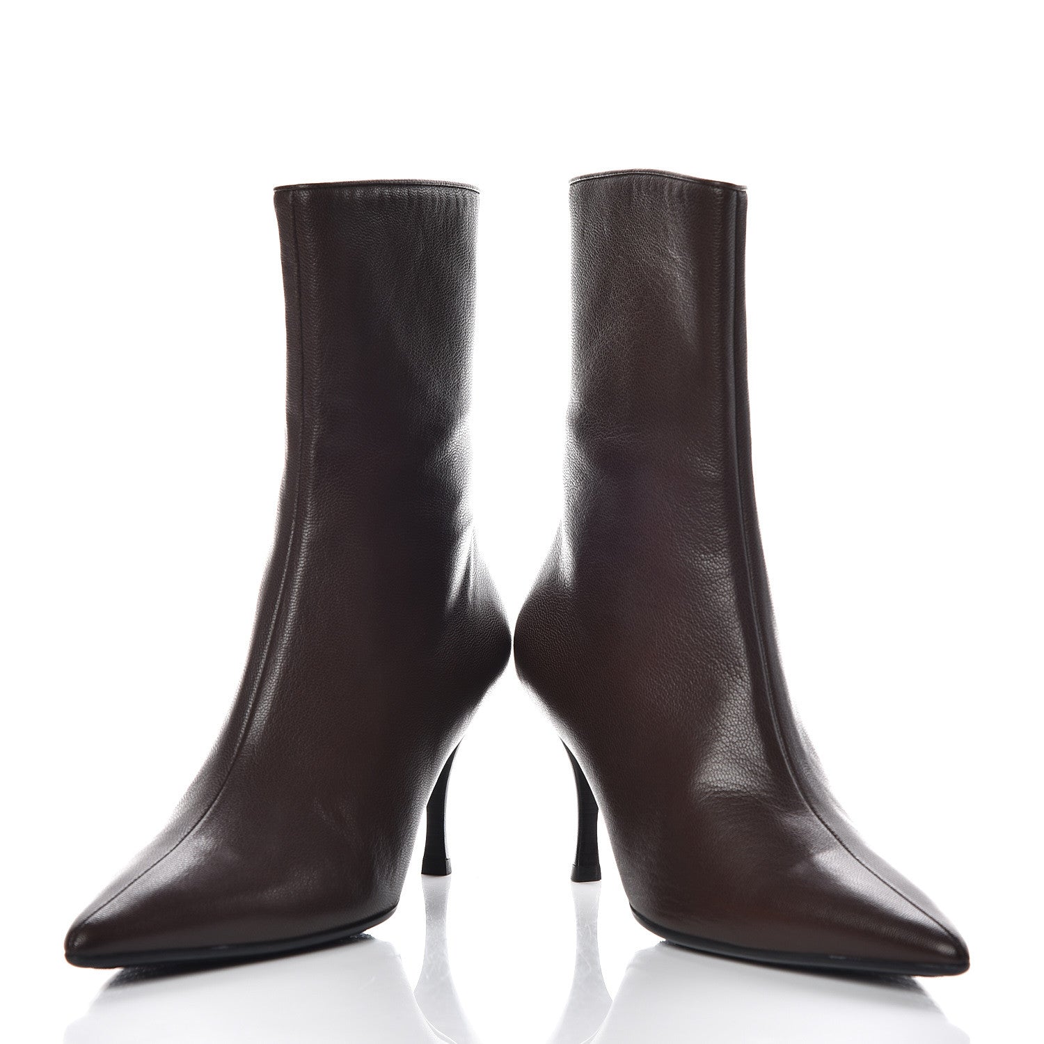 Gucci Grained Calfskin Pointed Toe Bootie 9 Brown 5 of 12