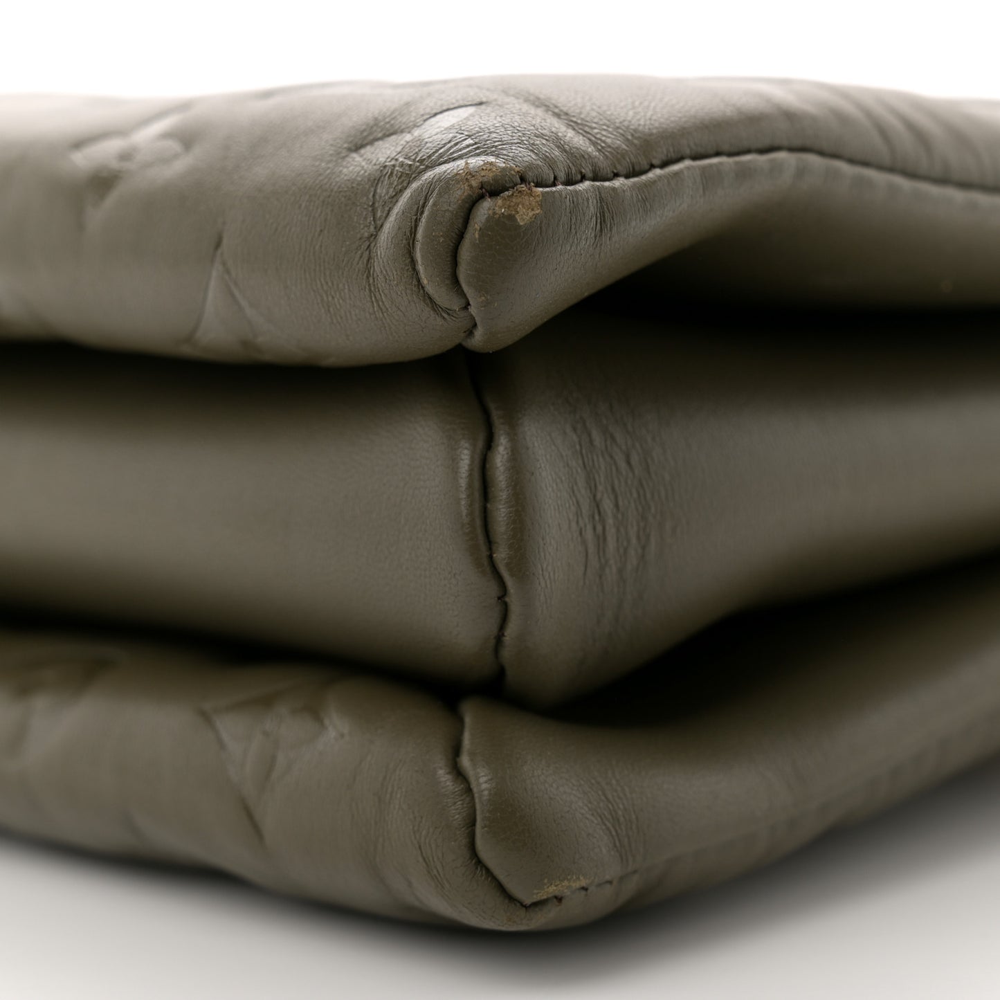 Lambskin Embossed Monogram Coussin MM Khaki