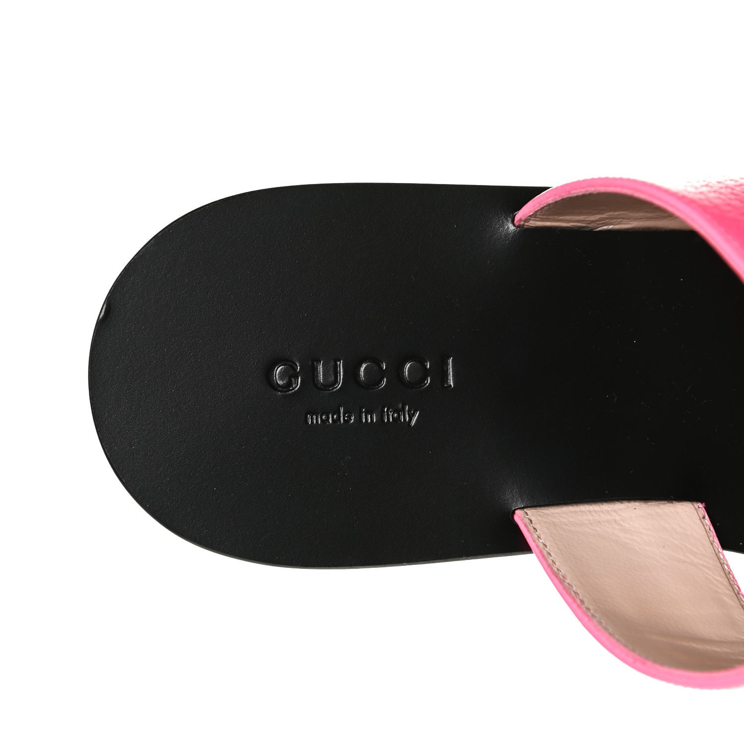 Gucci Calfskin GG Marmont Thong Sandals 37 Fuxia Fluo 9 of 12