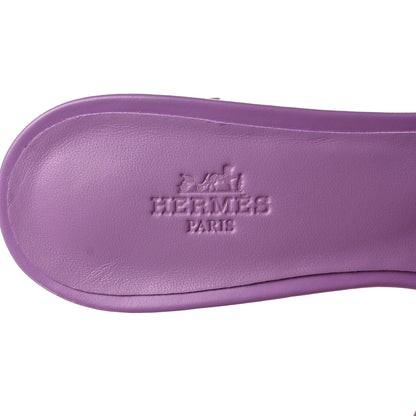 Hermes Calfskin Oasis Sandals 38 Violet 7 of 9