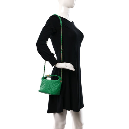 Chanel Lambskin Quilted Small Perfect Meeting Hobo Green 2 of 10
