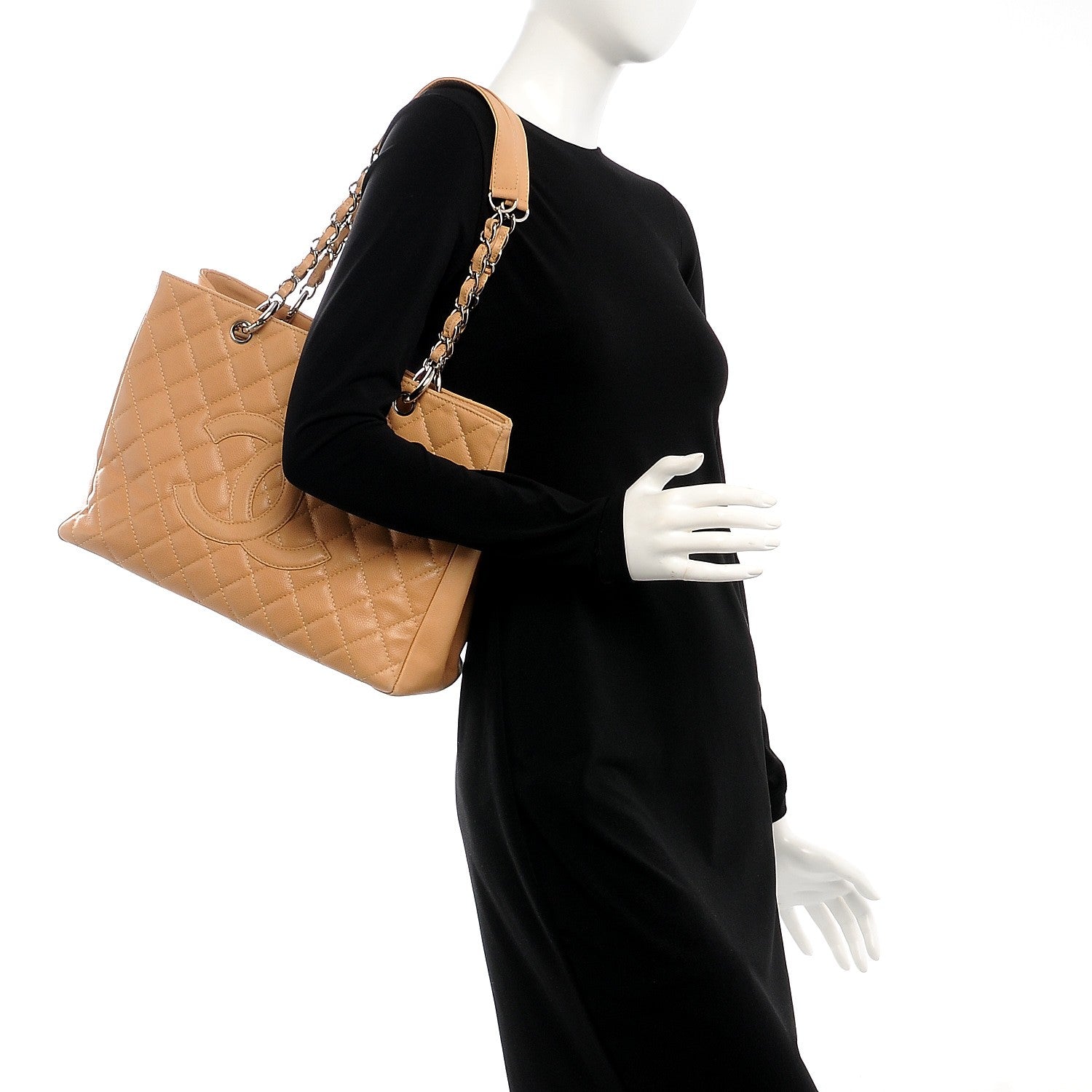 Chanel Caviar Quilted Grand Shopping Tote GST Beige 2 of 13
