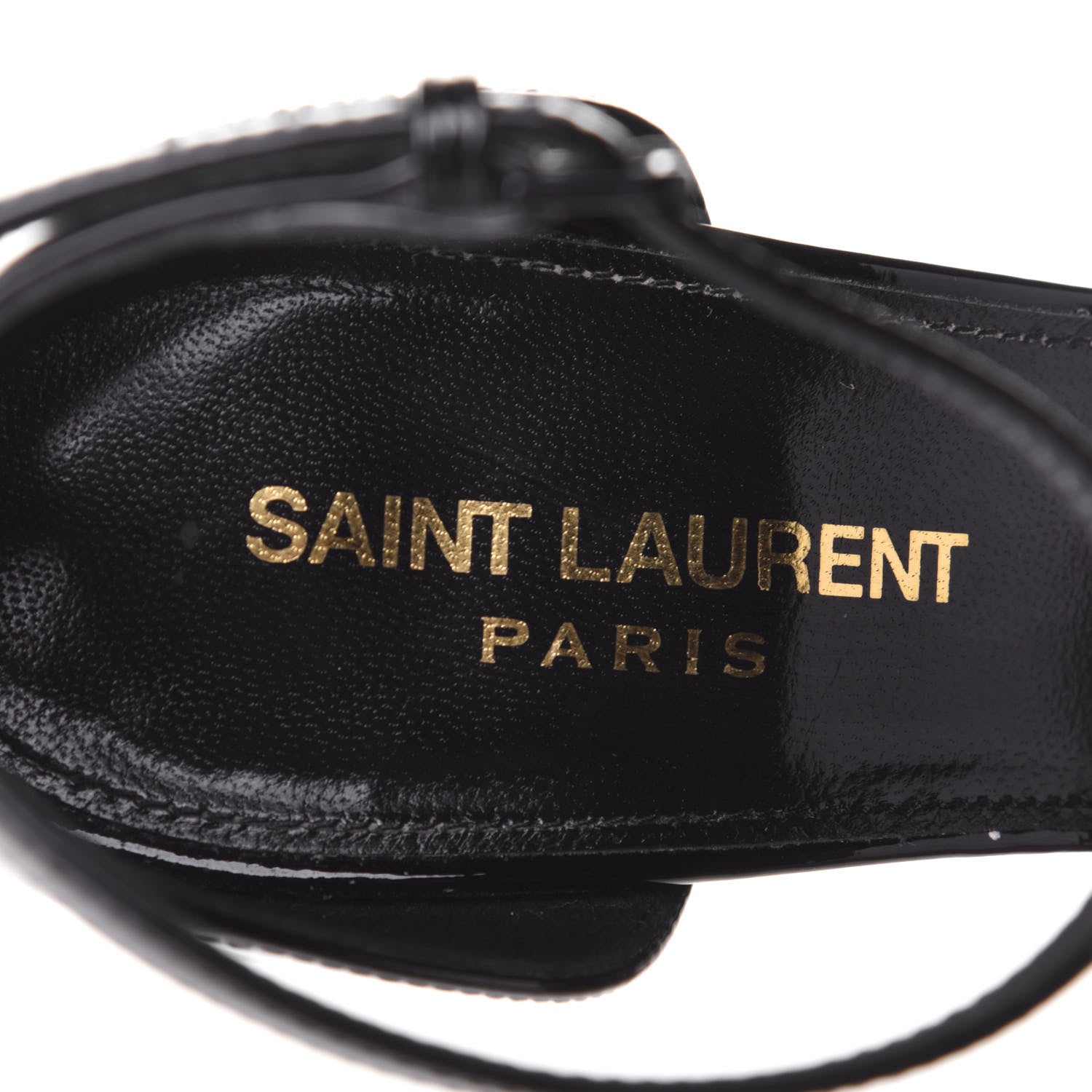 Saint Laurent Patent Calfskin Opyum 110 Sandals 36 Black 9 of 11