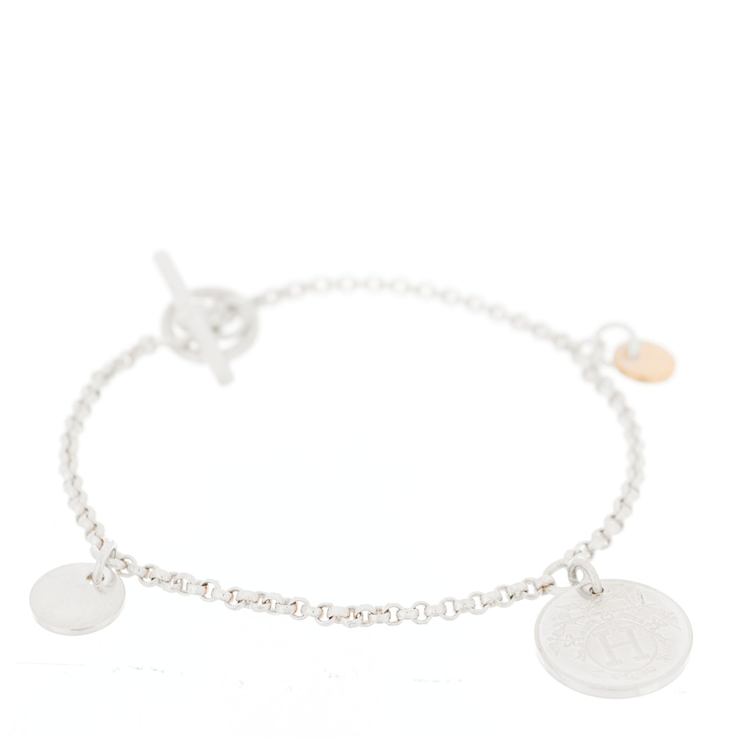 Sterling Silver 18K Rose Gold PM Ex-Libris Bracelet SH