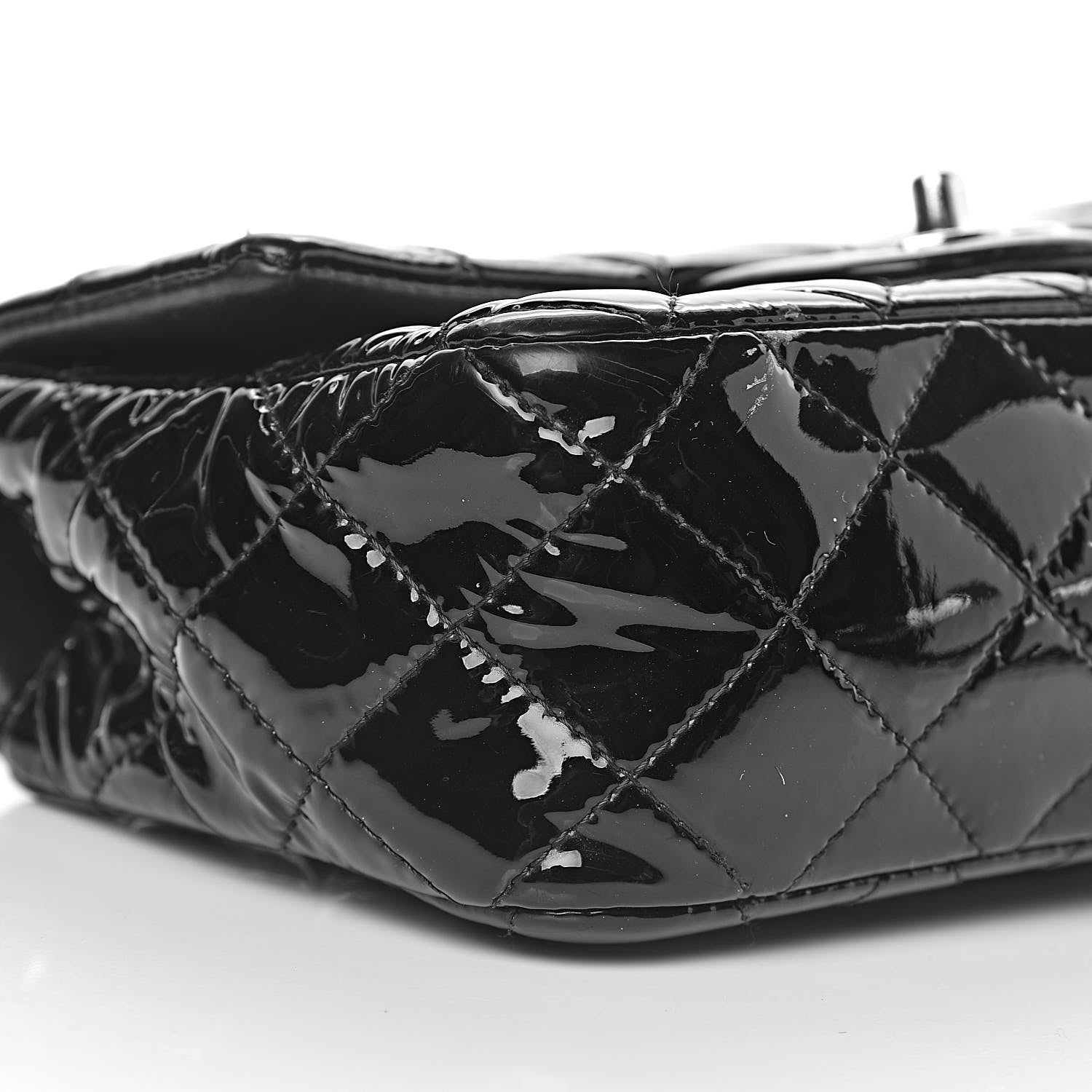 Chanel Patent Calfskin Quilted Mini Rectangular Flap Black 13 of 16