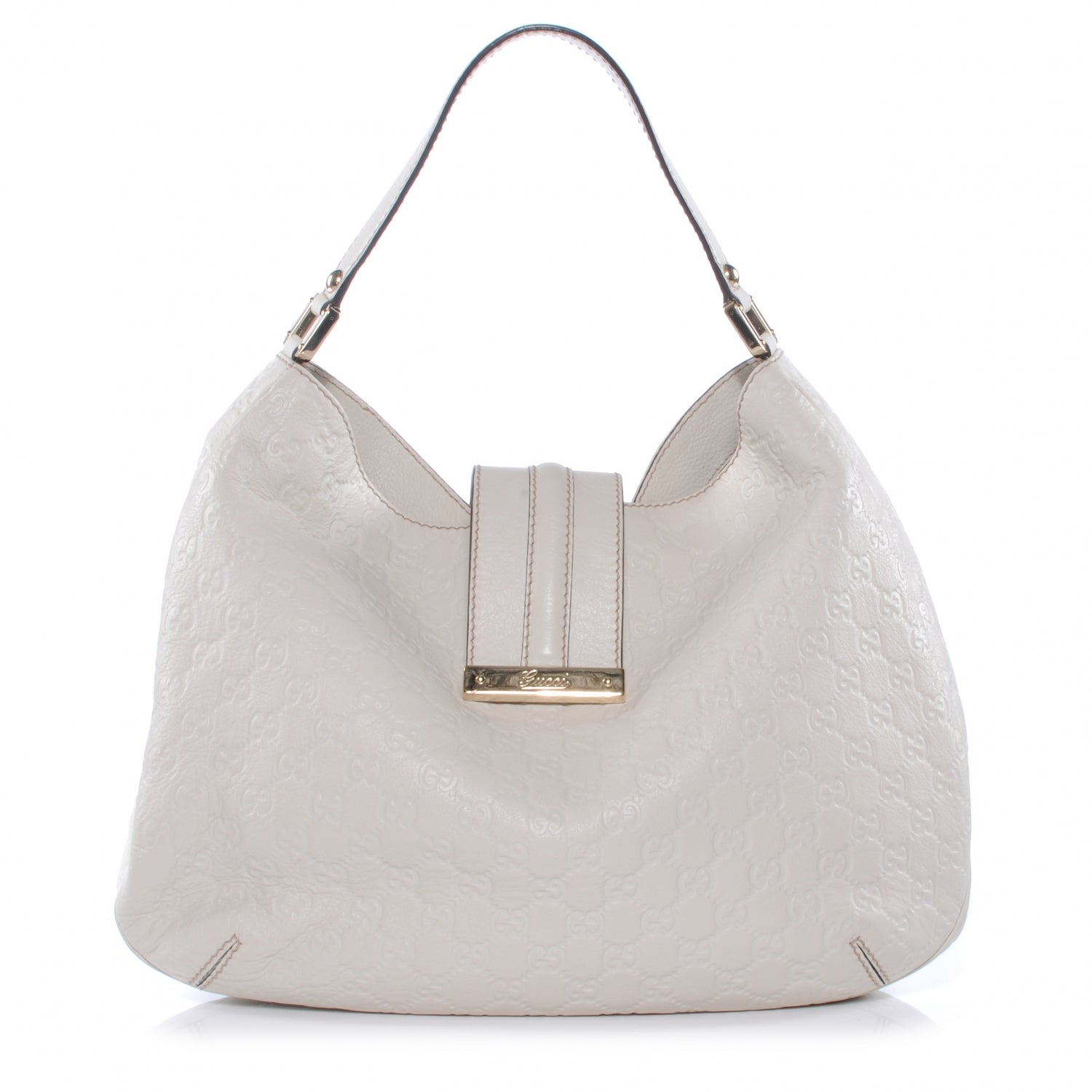 Gucci Guccissima New Ladies Web Large Hobo Off White 1 of 7