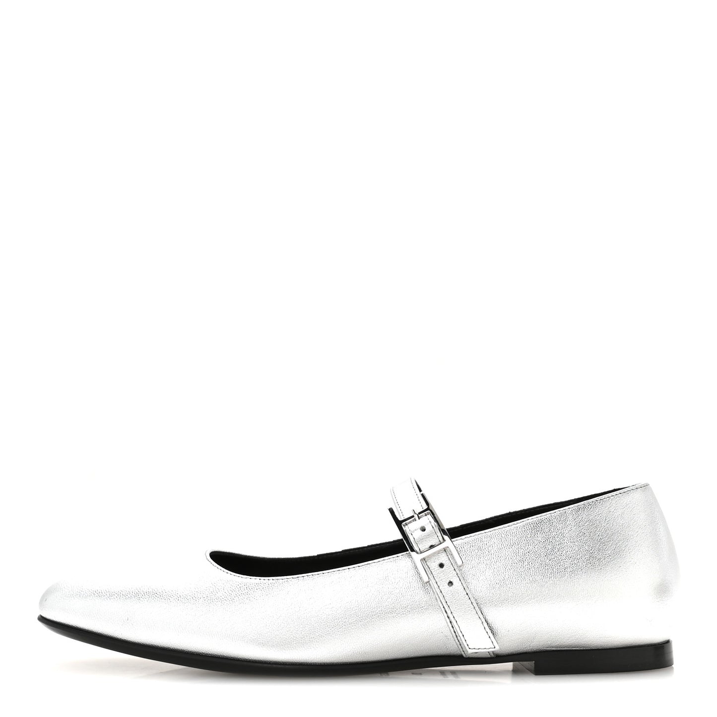 Metallic Goatskin Jane Ballet Flats 39 Gris Argente