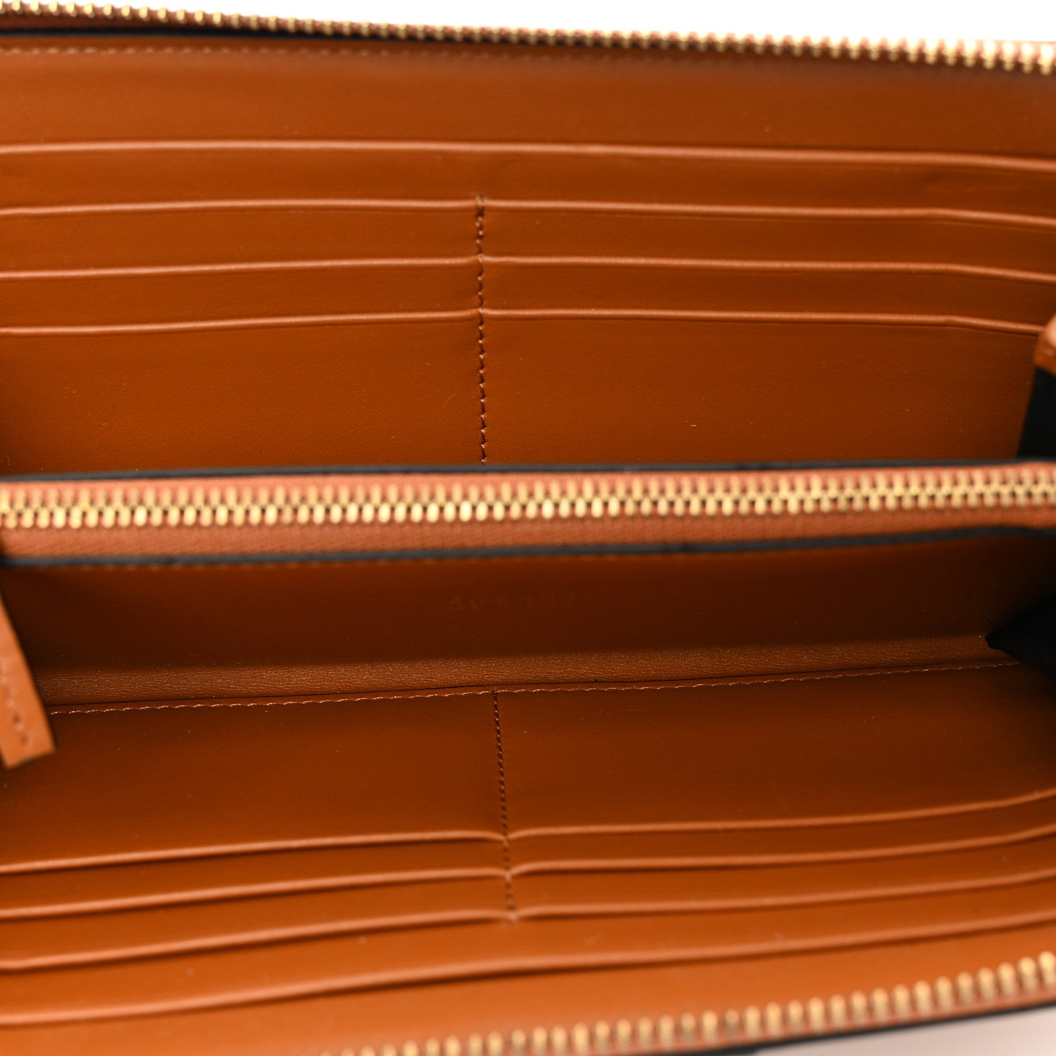Versace Vitello Virtus Zip Around Wallet Caramel 5 of 6