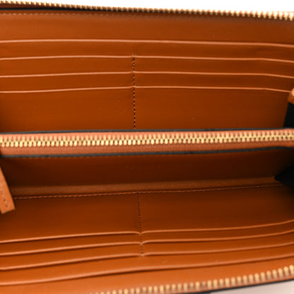 Versace Vitello Virtus Zip Around Wallet Caramel 5 of 6