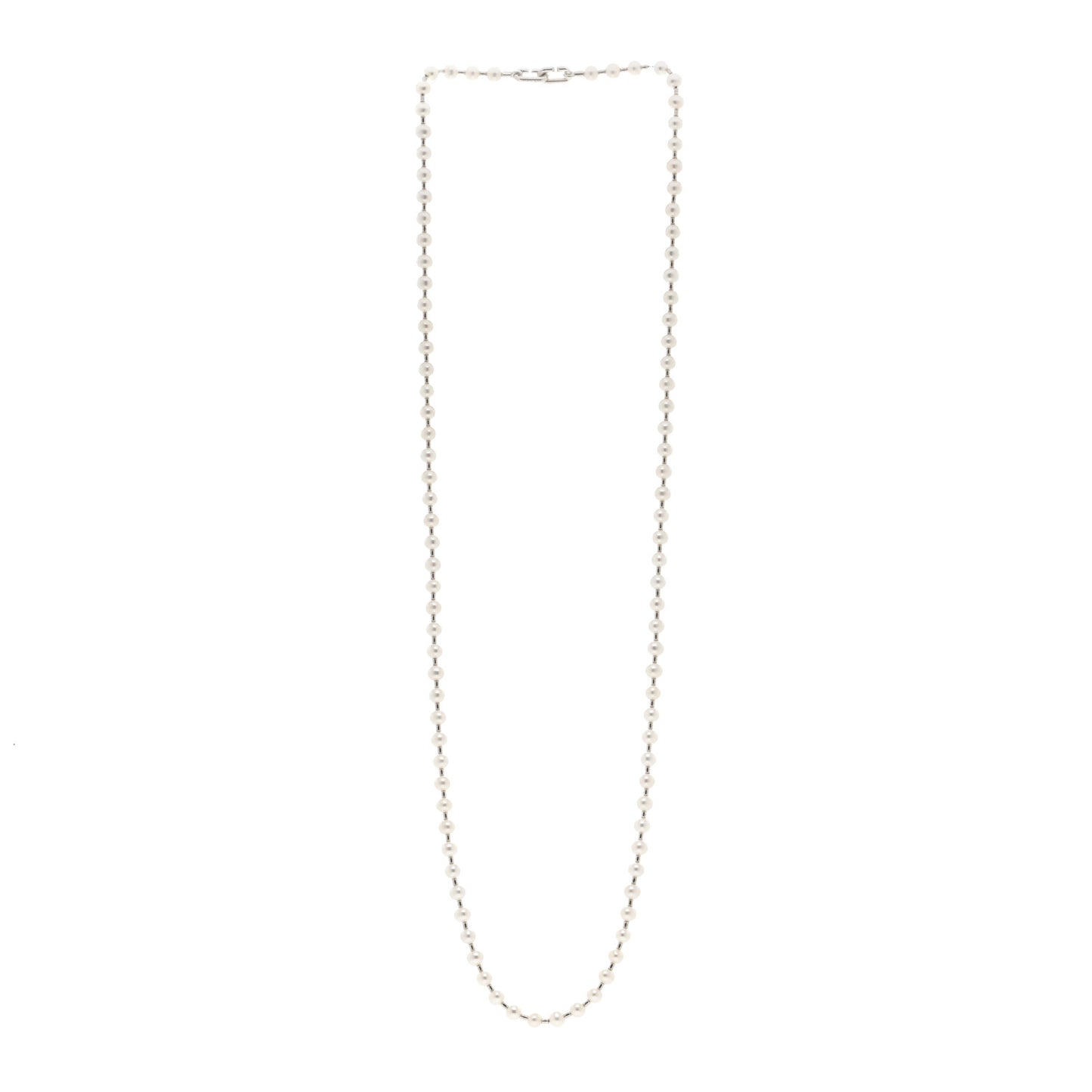 Sterling Silver Pearl HardWear Long Necklace