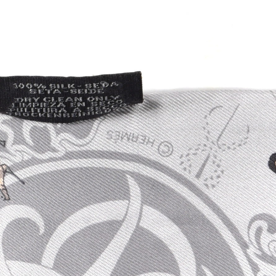 Hermes Silk Ex-Libris Les Parisie Twilly Gris Perle Jaune Soufre 3 of 4