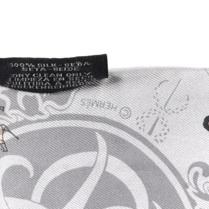 Hermes Silk Ex-Libris Les Parisie Twilly Gris Perle Jaune Soufre 3 of 4