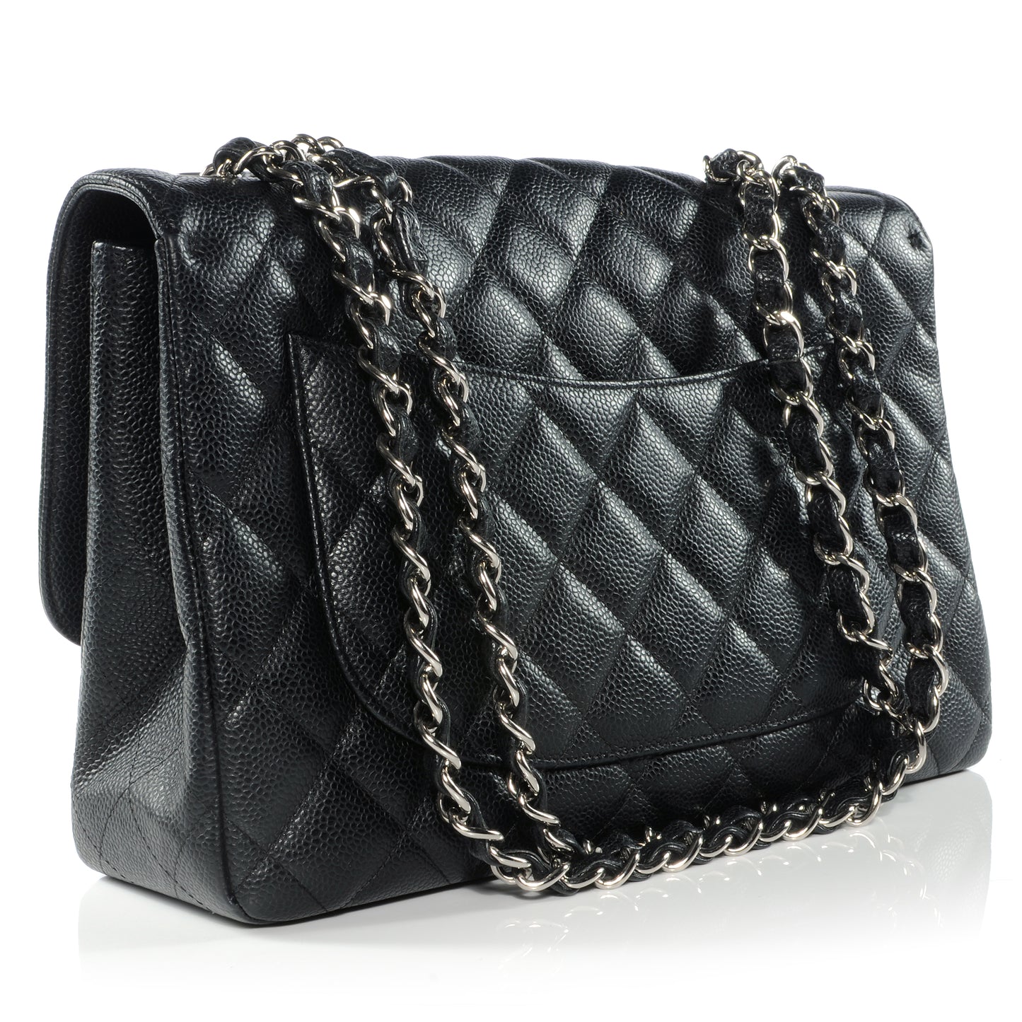 Caviar Jumbo Single Flap Black
