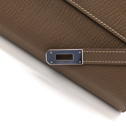 Hermes Chevre Mysore Kelly Longue Wallet Etoupe 7 of 9