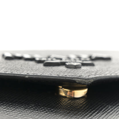 Prada Saffiano Cuir Calfskin Monochrome Envelope Wallet on Chain Shoulder Bag Black 13 of 16