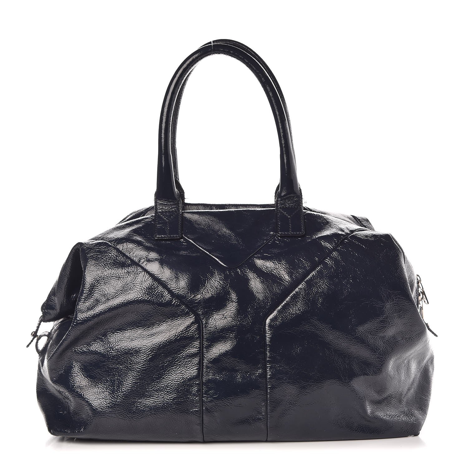 Saint Laurent Textured Patent Medium Easy Sac Navy 1 of 12