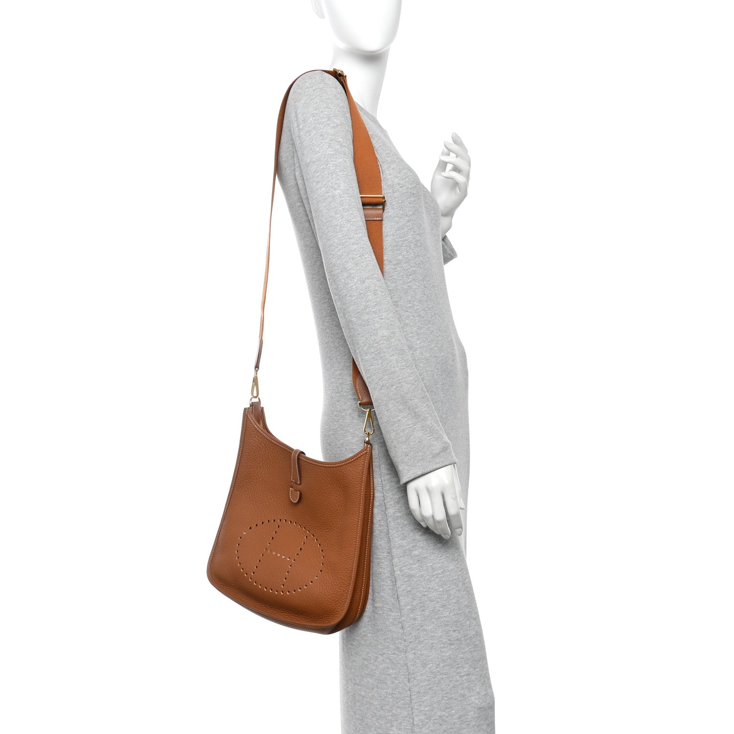 Hermes Taurillon Clemence Evelyne III PM  Gold 2 of 11