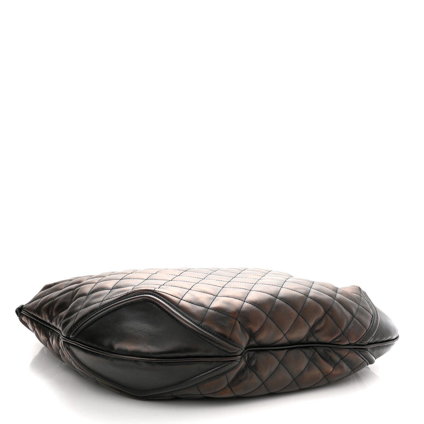 Metallic Calfskin Quilted Hoxton Hobo Bronze