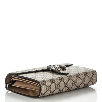 Gucci GG Supreme Monogram Mini Dionysus Chain Wallet Beige Black 4 of 8
