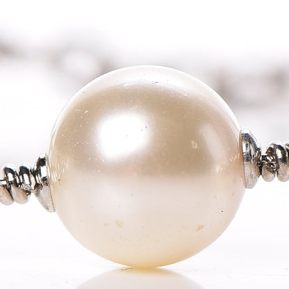Chanel Pearl Baguette CC Long Necklace Silver 6 of 8