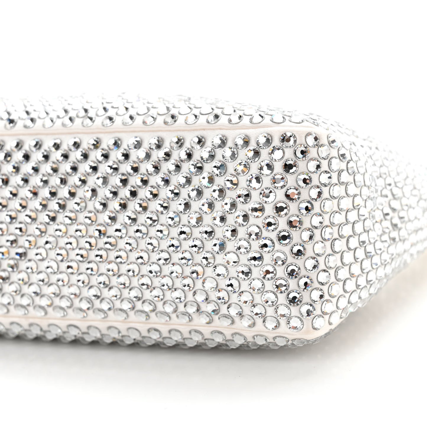 Satin Crystal Mini Re-Edition 2000 Bag White