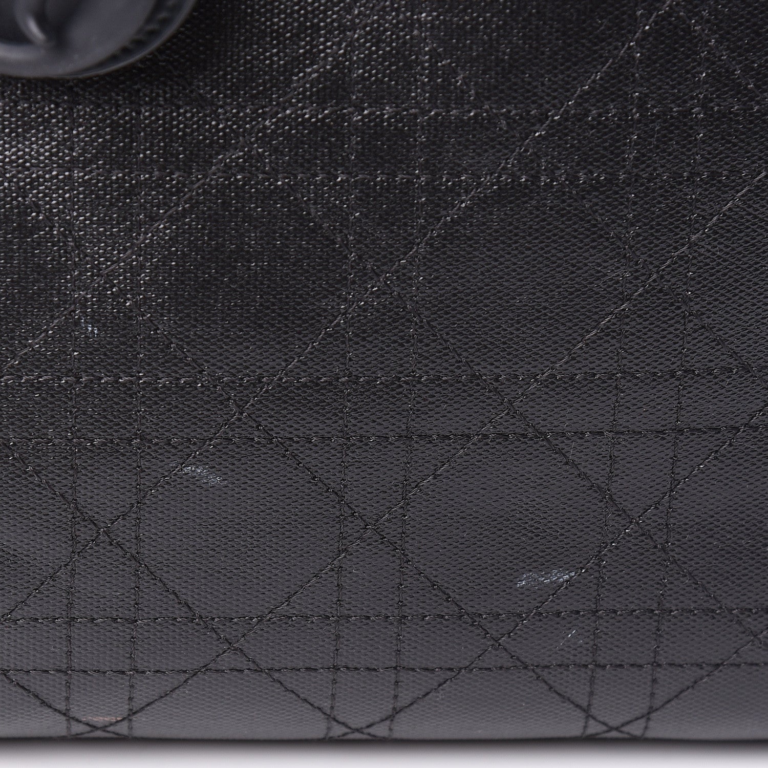 Christian Dior Coated Canvas Cannage Panarea Shopping Tote Black 11 of 18