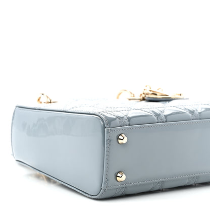 Christian Dior Patent Cannage Mini Lady Dior Light Blue 9 of 11