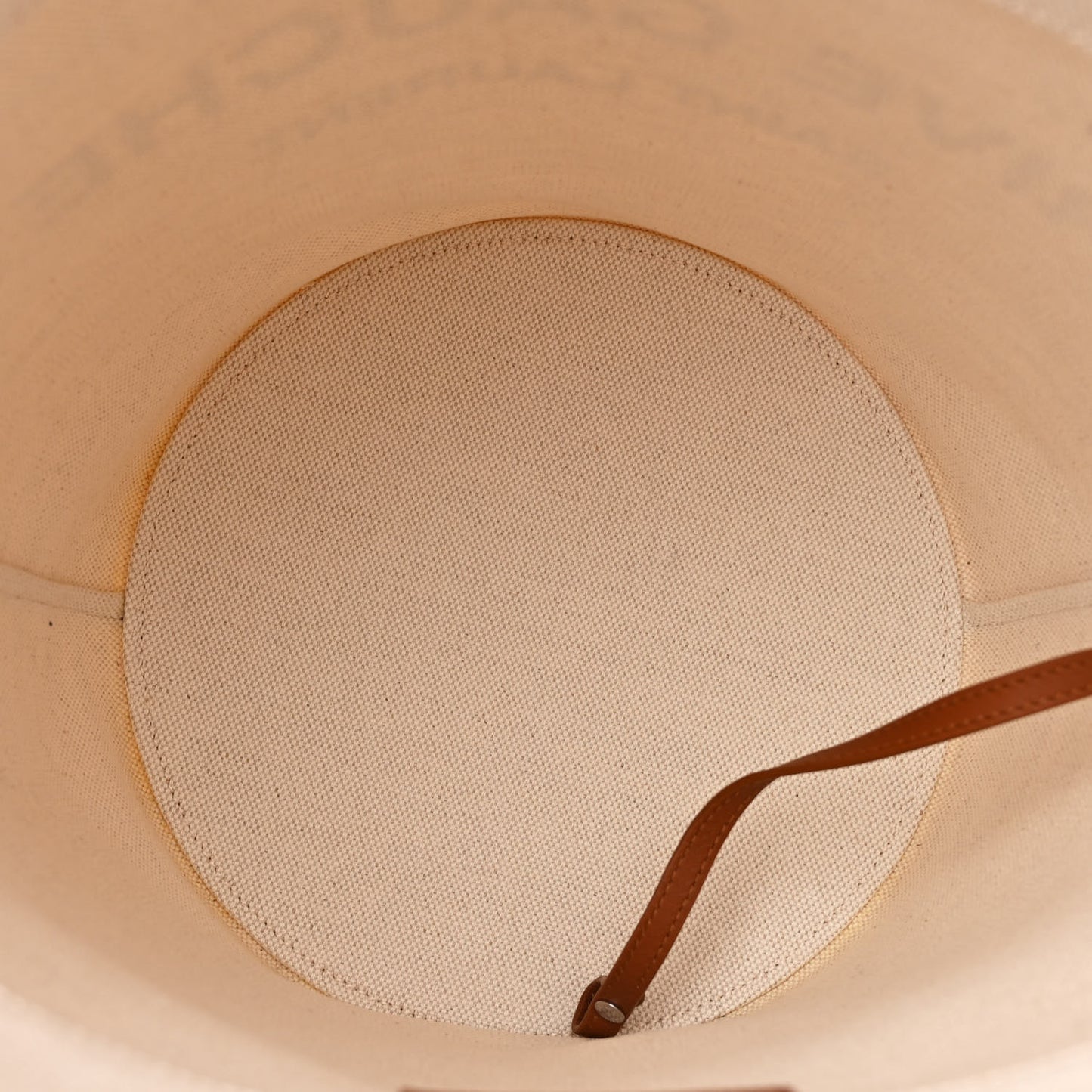 Linen Calfskin Rive Gauche Bucket Bag Optic White Cognac