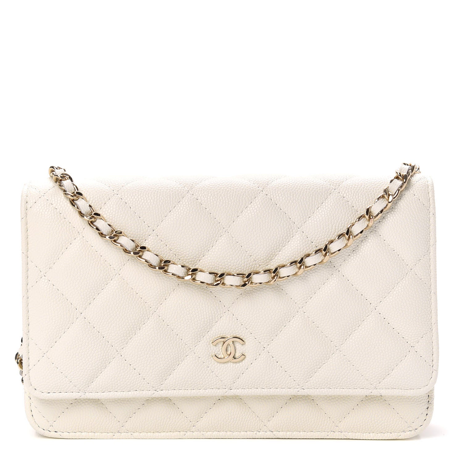 Chanel Caviar Quilted Wallet On Chain WOC White 1 of 10