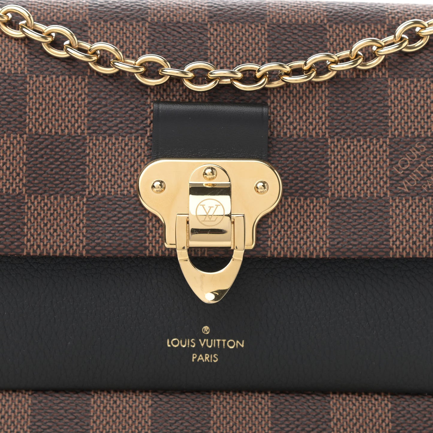 Damier Ebene Vavin Chain Wallet Black